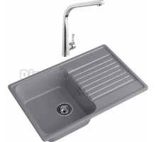 Комплект Мойка GranFest Quarz 78 темно-серая + Смеситель MEGA Mega MG-SUN03