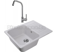 Комплект Мойка GranFest Quarz Z13 серый + Смеситель MEGA City MG- ZRV104 хром