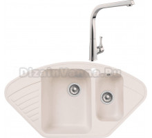 Комплект Мойка GranFest Quarz Z 14 белая + Смеситель MEGA Mega MG-SUN03