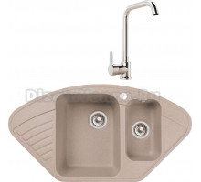 Комплект Мойка GranFest Quarz Z 14 песок + Смеситель MEGA Ege MG-PL10 хром