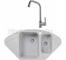 Комплект Мойка GranFest Quarz Z 14 серая + Смеситель MEGA City MG- ZRV104 хром