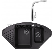 Комплект Мойка GranFest Quarz Z 14 черная + Смеситель MEGA Mega MG-SUN03