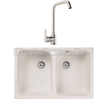 Комплект Мойка GranFest Quarz Z 15 белая + Смеситель MEGA Ege MG-PL10 хром