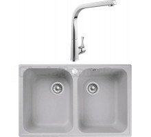 Комплект Мойка GranFest Quarz Z 15 серая + Смеситель MEGA Mega MG-SUN03