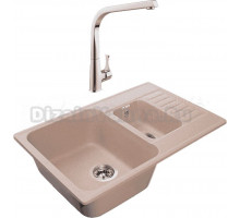 Комплект Мойка GranFest Quarz Z 21K песок + Смеситель MEGA Mega MG-SUN03