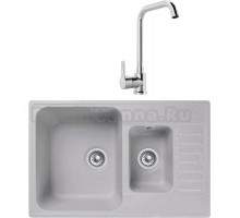 Комплект Мойка GranFest Quarz Z 21K серая + Смеситель MEGA Ege MG-PL10 хром