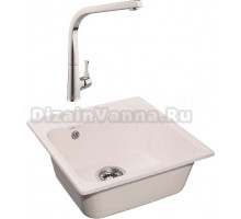 Комплект Мойка GranFest Quarz Z 48 белая + Смеситель MEGA Mega MG-SUN03