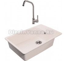 Комплект Мойка GranFest Quarz Z 51 белая + Смеситель MEGA City MG- ZRV104 хром