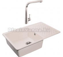 Комплект Мойка GranFest Quarz Z 52 белая + Смеситель MEGA Mega MG-SUN03