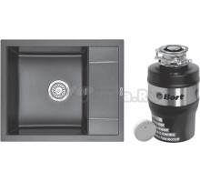 Комплект Мойка KRONA Flugel WR600-500 1 60х50 см, graphite + Измельчитель Bort Alligator Mega