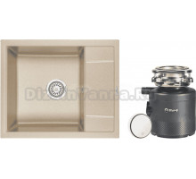 Комплект Мойка KRONA Flugel WR600-500 1 60х50 см, sand + Измельчитель Bort Alligator X