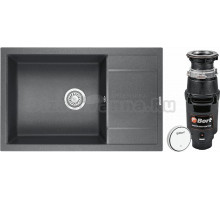 Комплект Мойка KRONA Flugel WRL780-500 1 78х50 см, graphite + Измельчитель Bort Master Eco Control