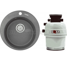 Комплект Мойка KRONA Runde D475 1 47,5 см, graphite + Измельчитель Emar ATC-WZB390A