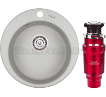 Комплект Мойка KRONA Runde D475 1 47,5 см, gray + Измельчитель Emar ATC-WZB390A Compact