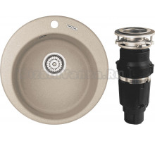 Комплект Мойка KRONA Runde D475 1 47,5 см, sand + Измельчитель Bone Crusher BC 610-AS