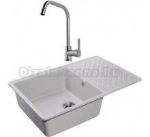 Комплект Мойка GranFest Quarz Z 52 серая + Смеситель MEGA City MG- ZRV104 хром