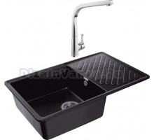 Комплект Мойка GranFest Quarz Z 52 черная + Смеситель MEGA Mega MG-SUN03