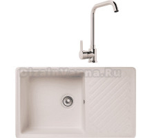 Комплект Мойка GranFest Quarz Z 53 белая + Смеситель MEGA Ege MG-PL10 хром