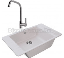 Комплект Мойка GranFest Quarz Z 71 серая + Смеситель MEGA City MG- ZRV104 хром