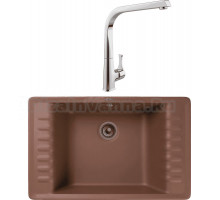 Комплект Мойка GranFest Quarz Z 71 терракот + Смеситель MEGA Mega MG-SUN03