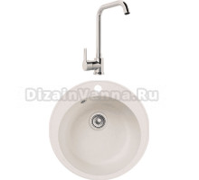 Комплект Мойка GranFest Quarz Z08 белый + Смеситель MEGA Ege MG-PL10 хром