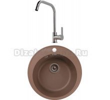 Комплект Мойка GranFest Quarz Z08 терракот + Смеситель MEGA City MG- ZRV104 хром