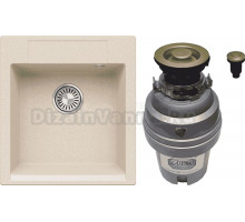 Комплект Мойка Polygran Argo 460 кремовая + Измельчитель Zorg ZR-75 D BRONZE