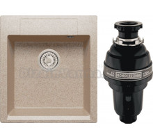 Комплект Мойка Polygran Argo 460 песочная + Измельчитель Bone Crusher BC 1000-AS