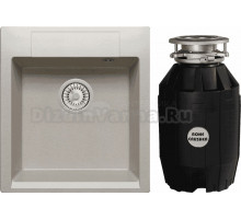 Комплект Мойка Polygran Argo 460 серая + Измельчитель Bone Crusher BC 810-AS