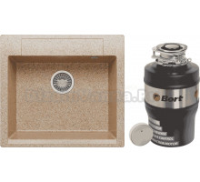 Комплект Мойка Polygran Argo 560 песочная + Измельчитель Bort Alligator Max