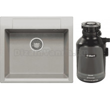 Комплект Мойка Polygran Argo 560 серая + Измельчитель Bort Alligator Plus