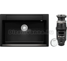 Комплект Мойка Polygran Argo 760 космос + Измельчитель Bort Master Eco Control