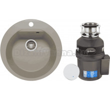 Комплект Мойка Polygran Atol 627437 серая + Измельчитель Bort Titan 9000