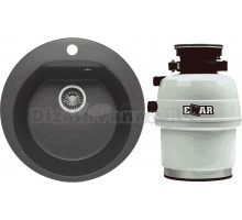 Комплект Мойка Polygran Atol 678897 черная + Измельчитель Emar ATC-WZB390A