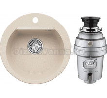 Комплект Мойка Polygran Atol 854758 кремовая + Измельчитель Zorg Inox D ZR-56 D