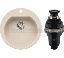 Комплект Мойка Polygran Atol 854796 кремовая + Измельчитель Bone Crusher BC 1000-AS