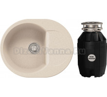 Комплект Мойка Polygran Atol 854819 кремовая + Измельчитель Bone Crusher BC 810-AS