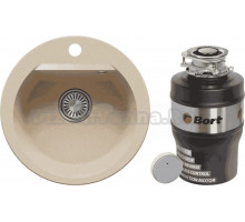 Комплект Мойка Polygran Atol 855519 опал + Измельчитель Bort Alligator Max