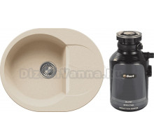 Комплект Мойка Polygran Atol 855533 опал + Измельчитель Bort Alligator Plus