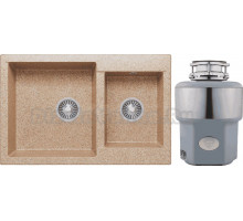 Комплект Мойка Polygran Brig 772 песочная + Измельчитель Status Premium 300