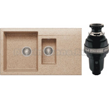 Комплект Мойка Polygran Brig 870 песочная + Измельчитель Bone Crusher BC 1000-AS