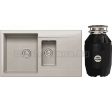 Комплект Мойка Polygran Brig 870 серая + Измельчитель Bone Crusher BC 810-AS