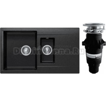 Комплект Мойка Polygran Brig 870 черная + Измельчитель Bone Crusher BC 810-SL Slim Line