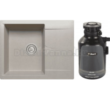 Комплект Мойка Polygran Gals 620 серая + Измельчитель Bort Alligator Plus