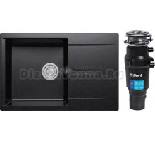 Комплект Мойка Polygran Gals 760 черная + Измельчитель Bort Titan 7000