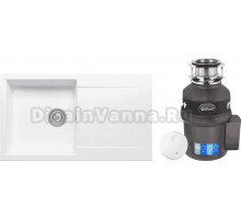 Комплект Мойка Polygran Gals 860 белый хлопок + Измельчитель Bort Titan 9000