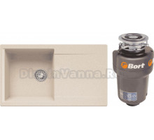 Комплект Мойка Polygran Gals 860 кремовая + Измельчитель Bort Titan Max Power