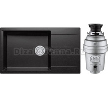 Комплект Мойка Polygran Gals 862 черная + Измельчитель Zorg Inox D ZR-38 D