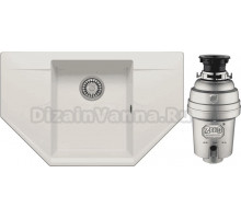 Комплект Мойка Polygran Riff 800 белый хлопок + Измельчитель Zorg Inox D ZR-56 D