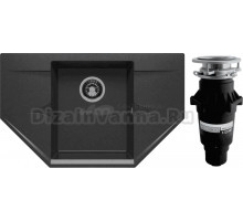 Комплект Мойка Polygran Riff 800 черная + Измельчитель Bone Crusher BC 810-SL Slim Line